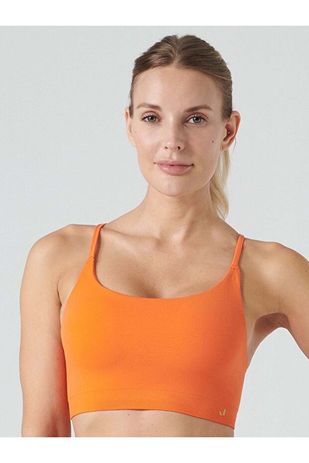 Pine Adjustable Thin Strap Bra Orange
