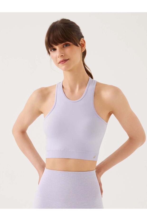 Palmi Self Patterned Round Neck Coated Bra Light Purple
