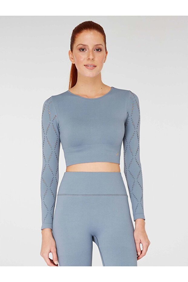 Naples Long Sleeve Crop Top Econyl Stone