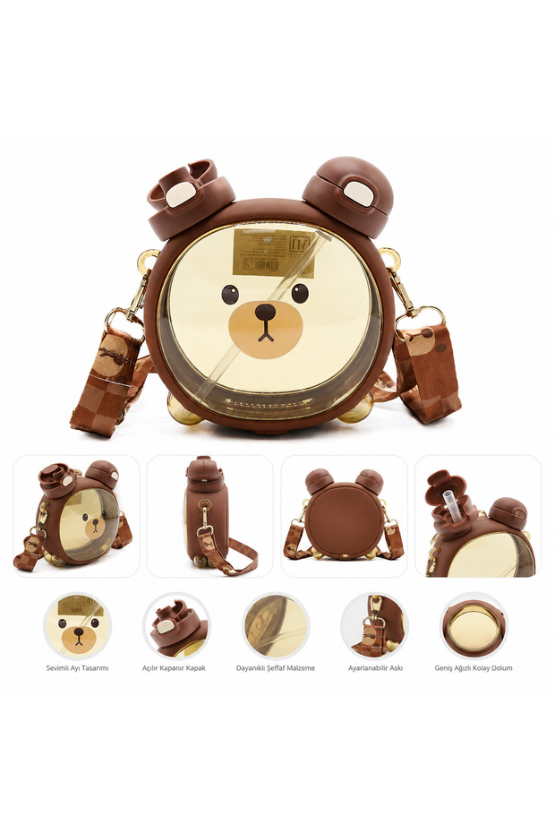 Cute Figured Teddy Bears Children's School Hanging Water Bottle Flask