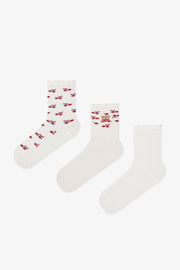 Cherry Bear 3-Pack Socks