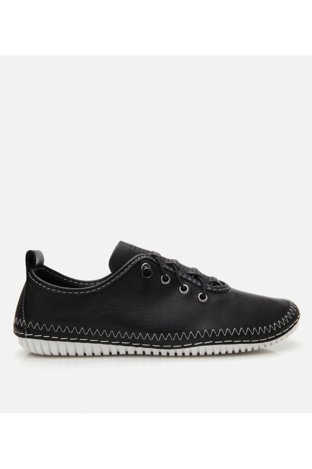 Women's Leather Black Comfort Shoes