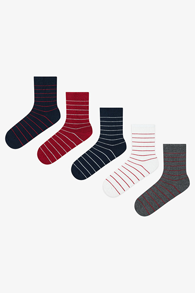 5 Pairs of Cotton Striped Socks