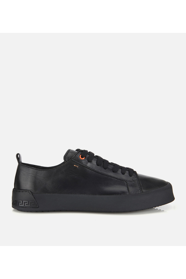 Men's Leather Black Soft Textured Casual Shoes