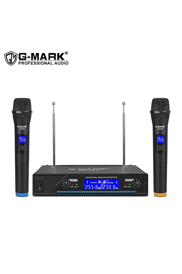 EU Plug Wireless Microphone G-MARK G210V Professional 2 Channels Handheld Karaoke Mic For Party Meet