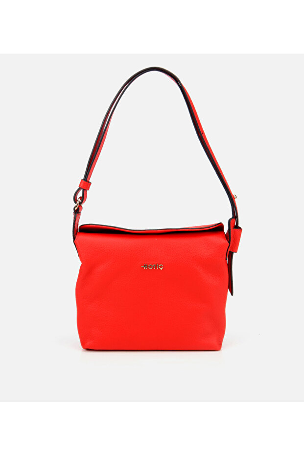 Women's Leather Red Adjustable Strap Shoulder Bag