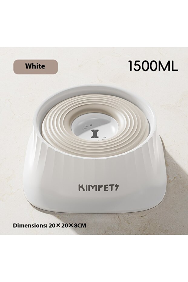 white New Slow Feeder Dog Bowl - Floating Non-Spill Water Bowl Anti-Messy Eating Dish for Small Medi