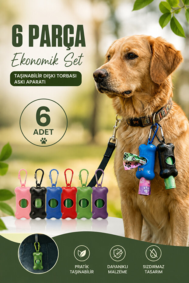 Portable Dog Poop Bag Hanger – 6-Piece Economical Set
