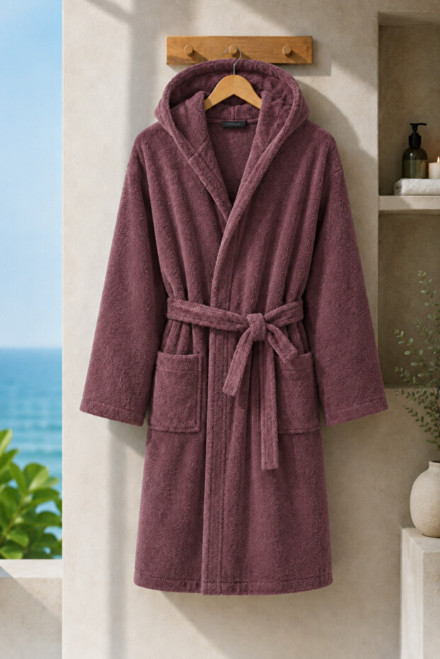 Fidel Hooded Unisex Bathrobe | Cotton Bathrobe | High Water Absorption