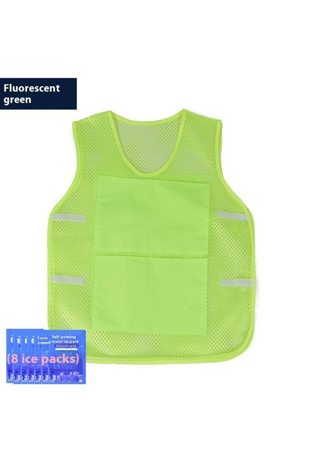 Green {MAX-66} 1 Pc Summer Cooling Vest Ice Bag Water Cooling Outdoor Workwear Heatstroke Pre Clothi
