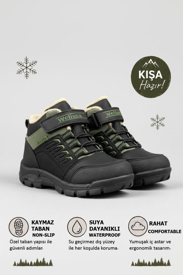 Cold-Proof Wool Lining Children's Boots Non-Slip Sole
