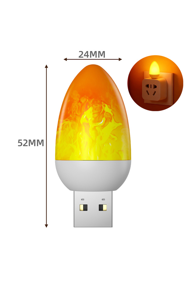 1PCS Dynamic Flame A Dynamic Flame USB LED Flame Flame Candle Lights Flash Atmosphere Light Portable