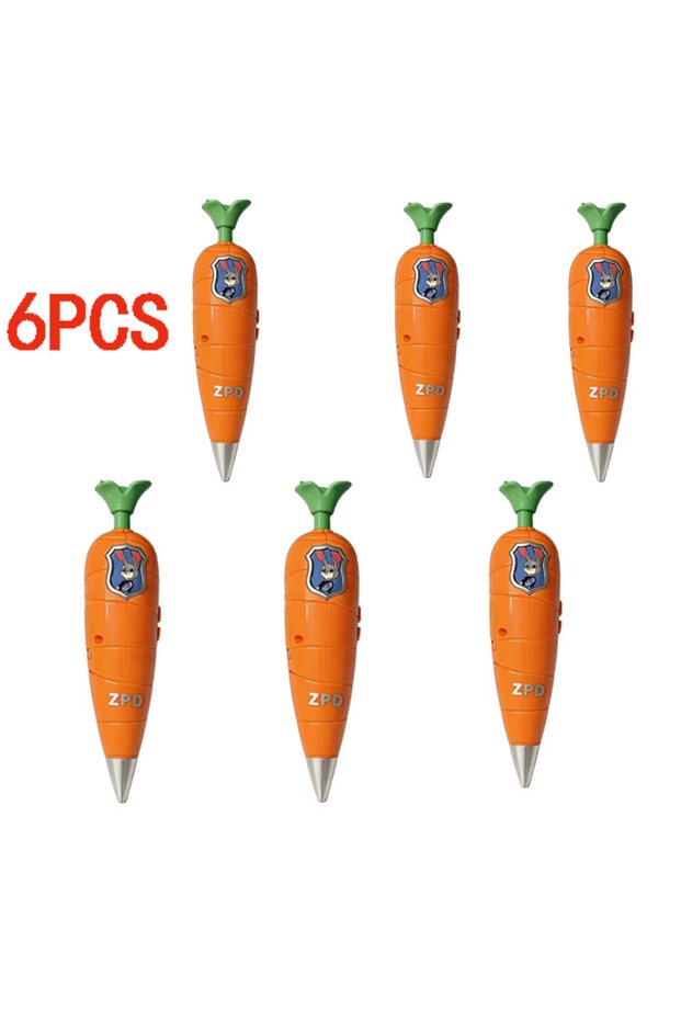 Bandai 6PCS 1/3/6pcs Zootopia Carrot Voice Recorder Pen Cartoon Kids Ballpoint Pen That Can Be Recor
