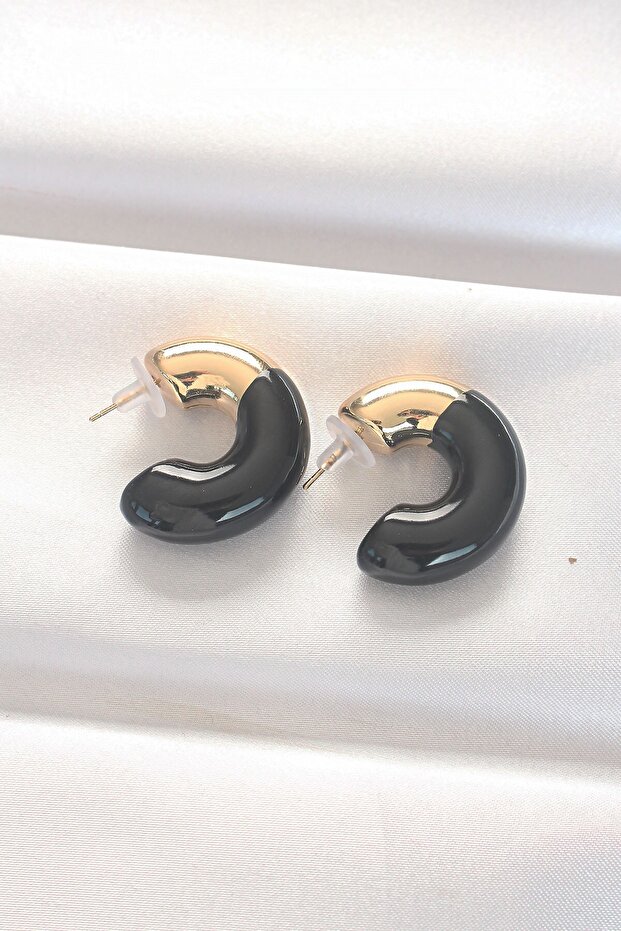 Ccb Black Gold Double Color Earrings