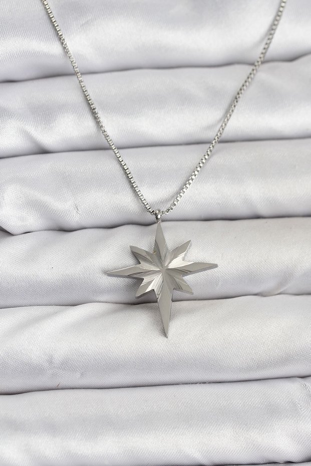 316L Steel Chain Silver Color Polar Star Model 60 cm Chain Women's Necklace