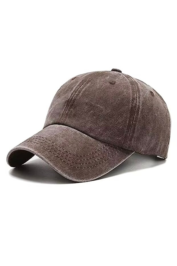 Brown Unisex Vintage Hat Adjustable Vintage Plain Hat
