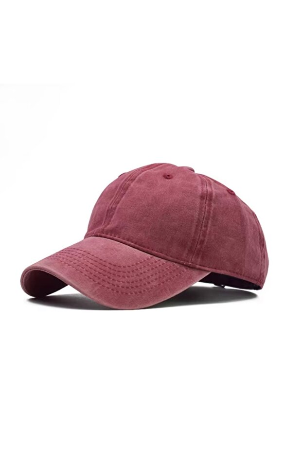Burgundy Unisex Vintage Hat Adjustable Vintage Plain Hat