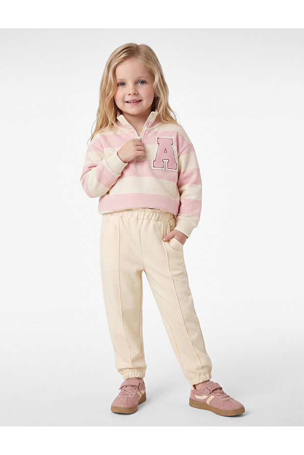 Elastic Waist Pocketed Viscose Blend Jogger Sweatpants