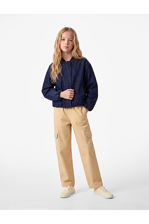 Elastic Waist Cargo Pocket Trousers