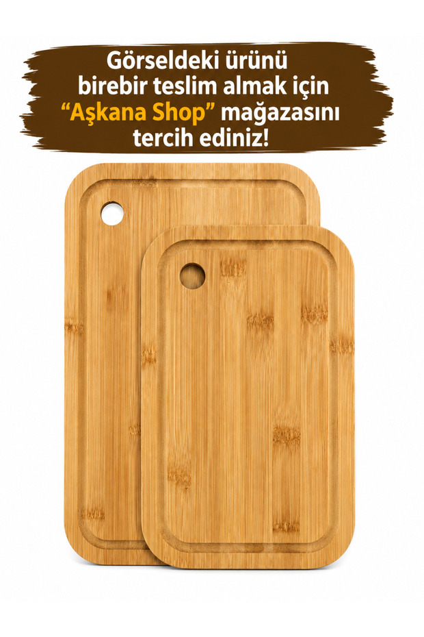 Natural Bamboo Cutting Board Set Large & Small Size Kitchen Chopping and Presentation Board