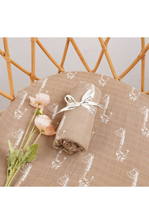 120X110cm KB003-BC64 New Arrival Print Bamboo Cotton Baby Muslin Swaddle Blanket 120x110cm Sleeping