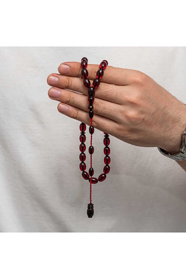 Pressed Amber Prayer Beads