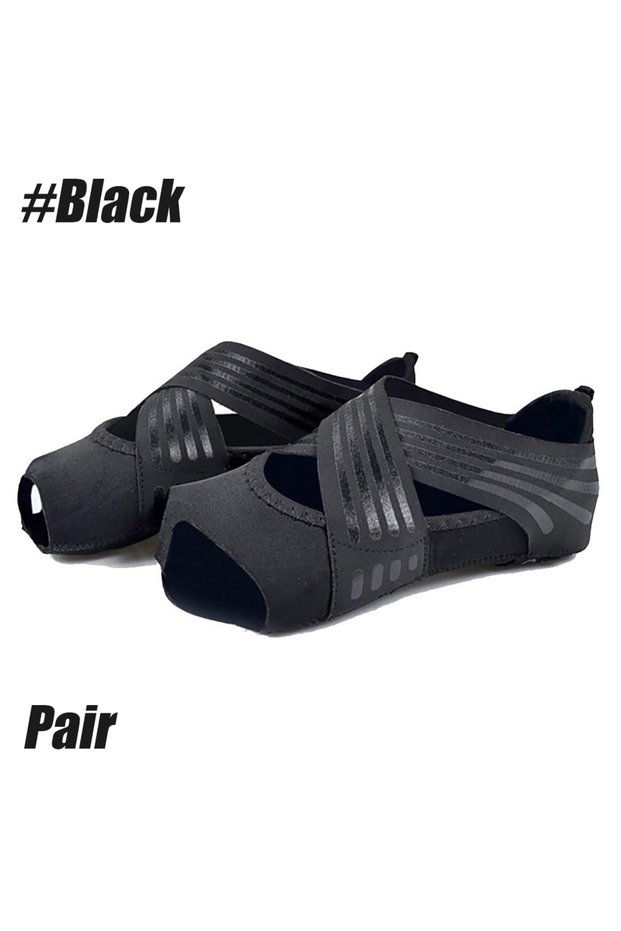 M Black 1 Pair Non Slip Pilates Socks,Yoga Socks for Women, Women's Yoga Socks, Clasped Pilates Sock