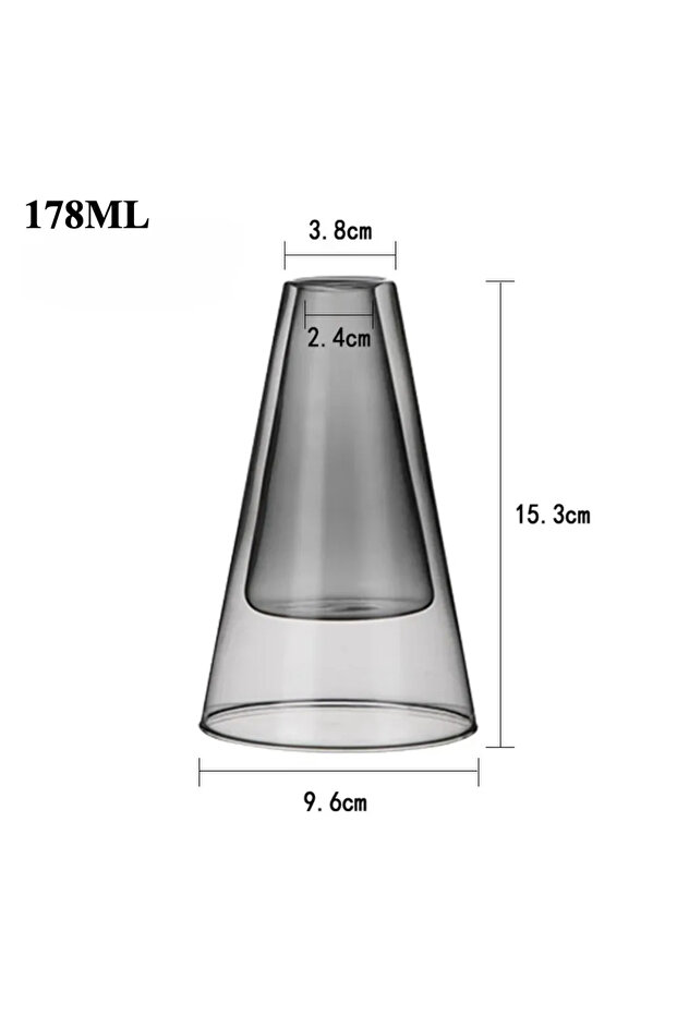 Smoky gray 1Pcs Double Layer Triangle Glass Aromatherapy Bottle Essential Oil Storage Containers Hyd