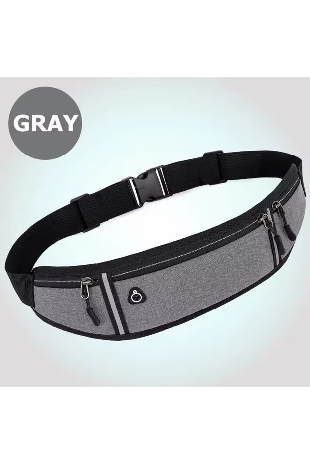 Gray Professional Running Waist Bag Sports Belt Pouch Mobile Phone Case Men Women Hidden Pouch Gym S