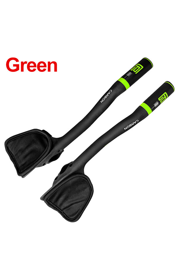 green Full Carbon Fiber Road Bicycle Handlebar Highway Rest Put Handlebar Aero Carbon TT Bike Handle