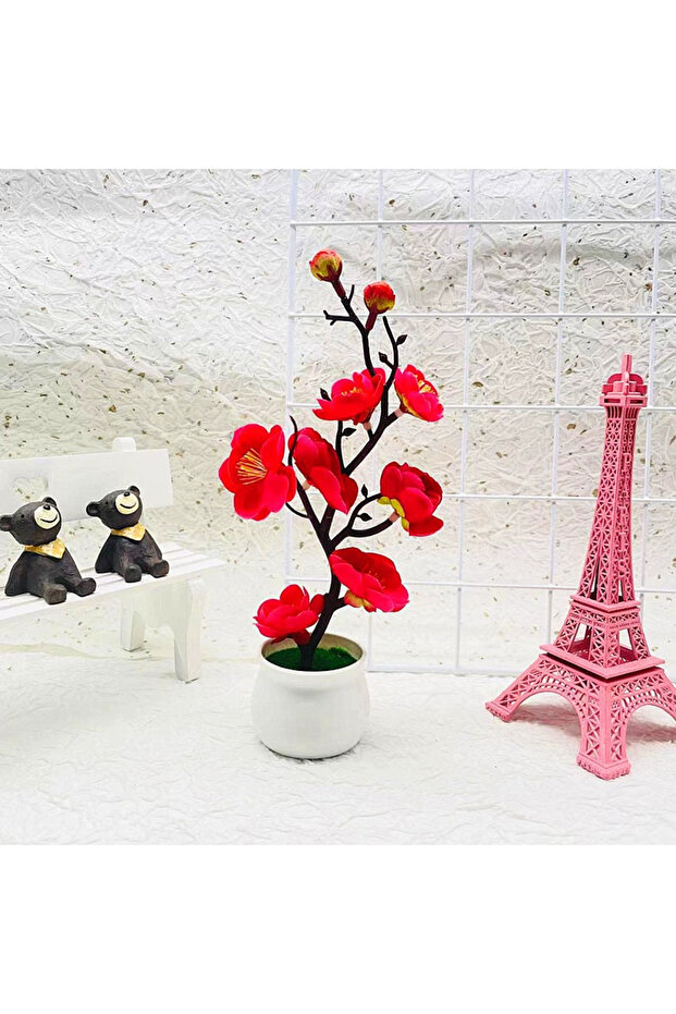 21X11CM rose Red 2025 HOT Mother's Day New Artificial Plants Bonsai Small Tree Simulation Pot Plants