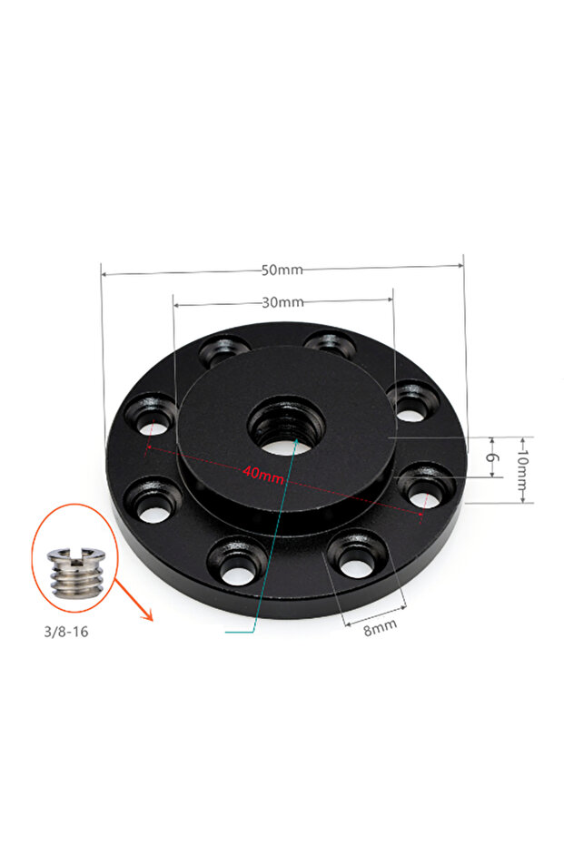 B18B D50 3 8 Wall Mount 1/4 3/8 Hole Fixed Base Magic Arm Articulating Friction Adapter for Webcam P