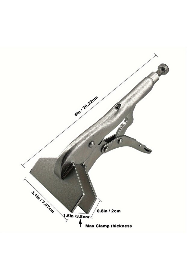 Grey MACWORK 8 Inch Sheet Metal Clamps Welding Locking Pliers Adjustable Opening High-carbon Steel F