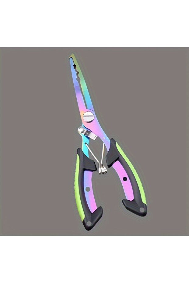 green 1pc Multi-functional Fishing Pliers, Stainless Steel Line Cutter, Portable Split Ring Opener,