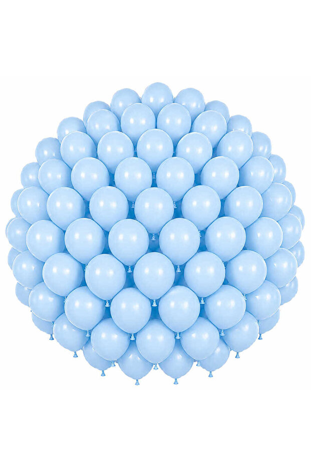 Baby Blue Color Latex Pastel Balloon (30 cm) - 100 Pieces