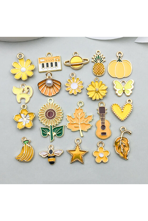 SN990-20pcs 20pcs/100pcs/150pcs/200pcs Alloy Enamel Color Mixed Set DIY Keychain Earrings Jewelry Ma