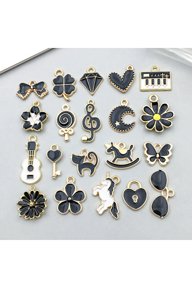 SN994-20pcs 20pcs/100pcs/150pcs/200pcs Alloy Enamel Color Mixed Set DIY Keychain Earrings Jewelry Ma