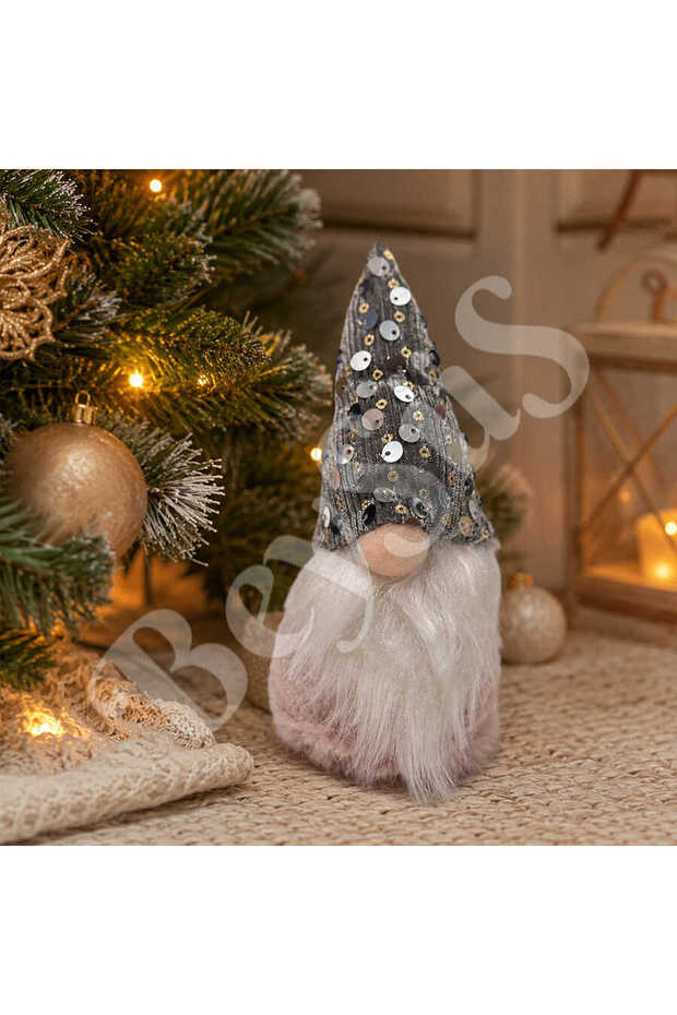 Christmas Pine Tree Ornament Lucky Dwarf Gnome Silver
