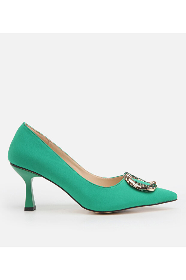 Women's Green Buckled Stiletto