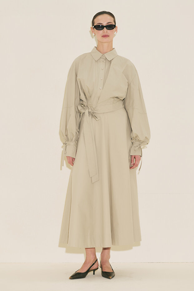 Labeca Tie-Fastened Shirt Stone