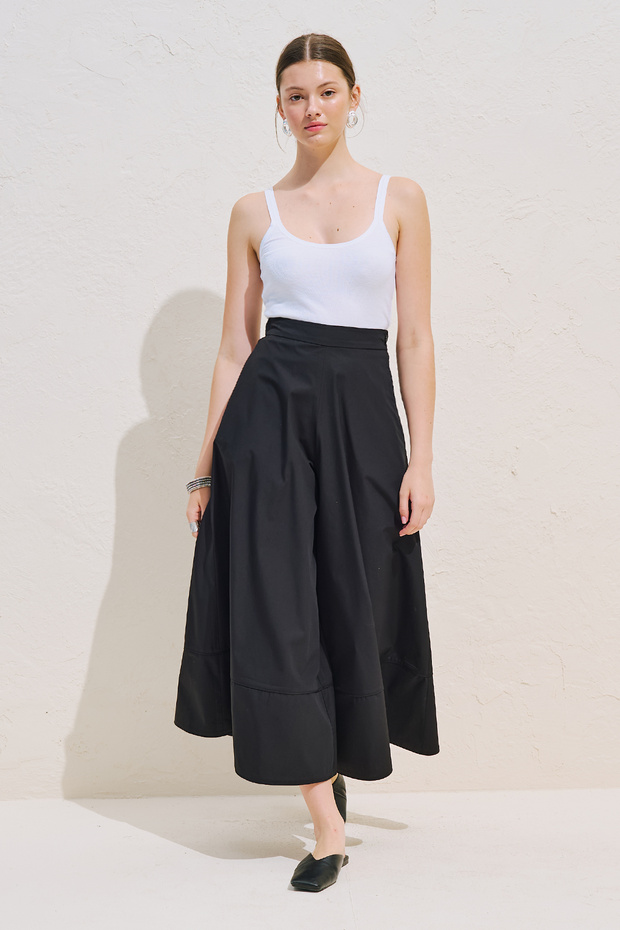 Skirt Formed Striped Pants Black