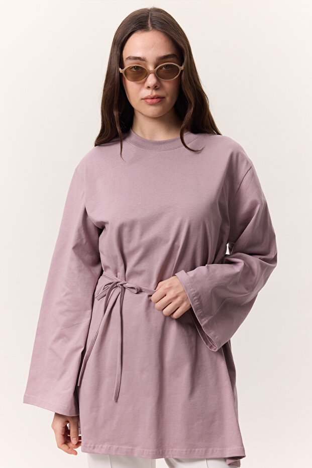 Oversize Tshirt Lila with Binding Details