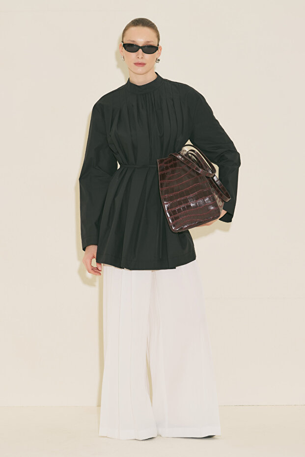 Plissed Tunic Black