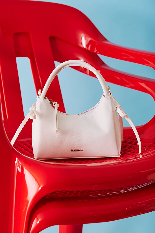 Camila Mini Bow Tote Bag White