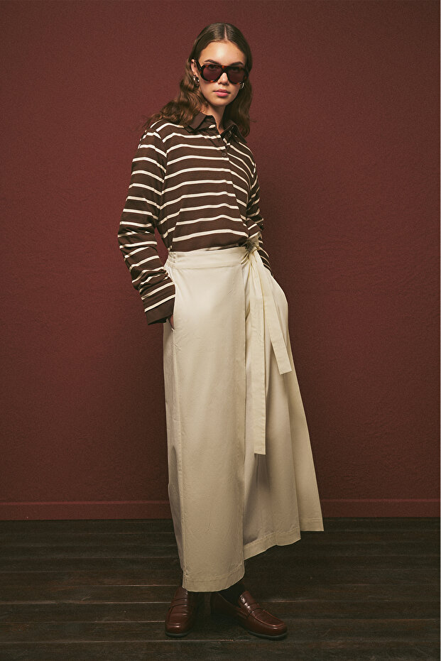 Skirt Looking Pants Ecru