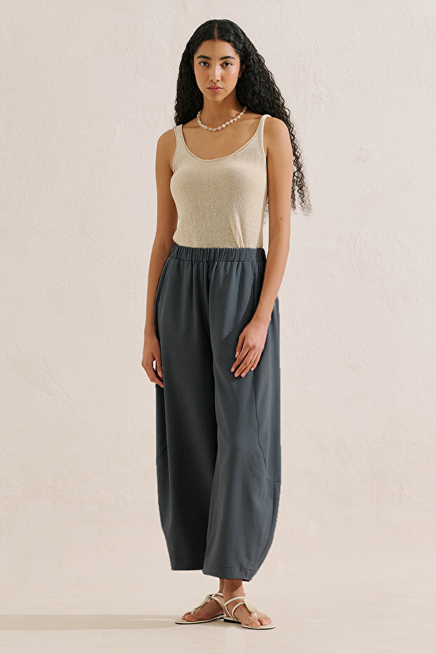 Linen Mixed Shalwar Pants Indigo