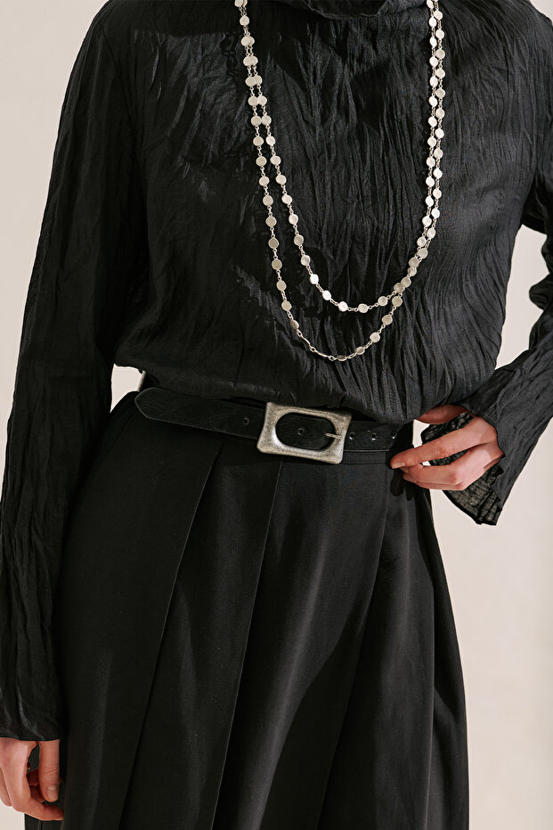 Antique Buckle Belt Black
