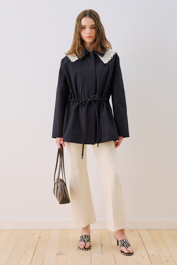 Jacket with Collar Detail Navy Blue