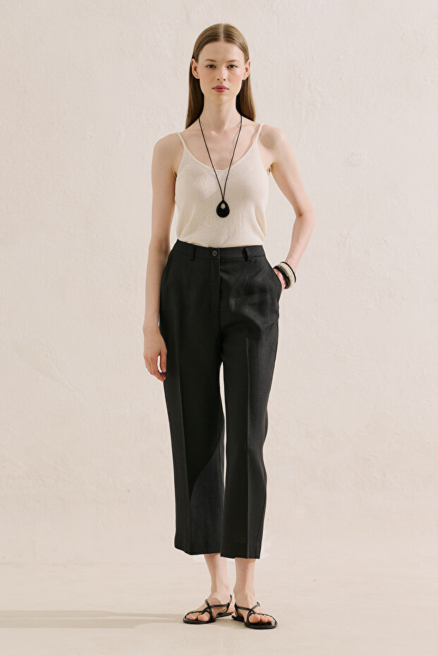 Linen Classic Pants Black
