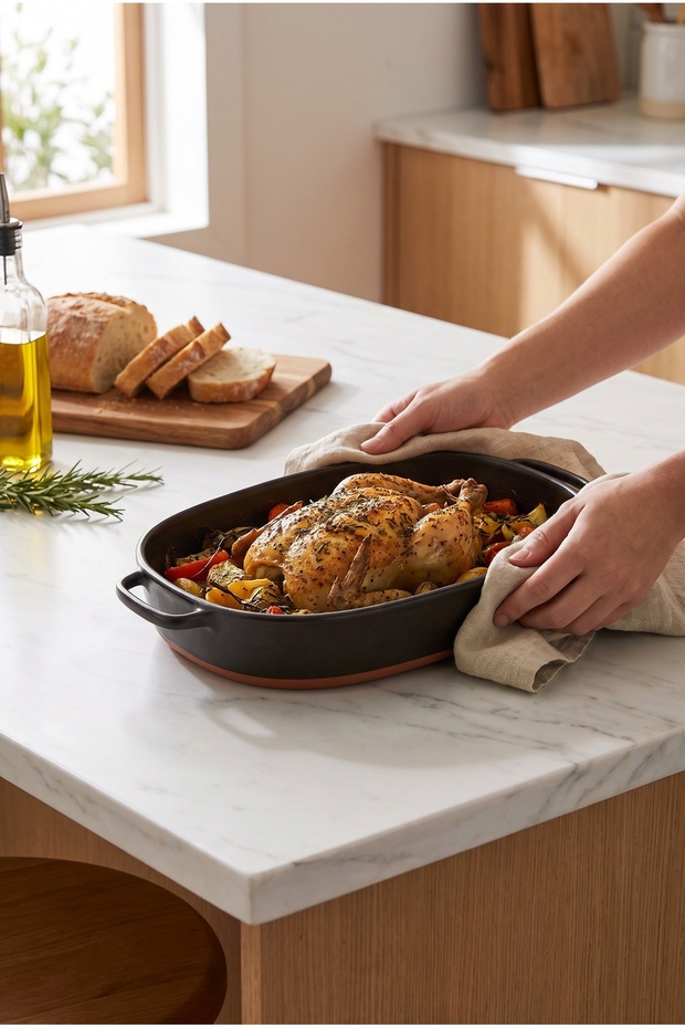 Norge Ceramic Oven Dish 40 cm Black